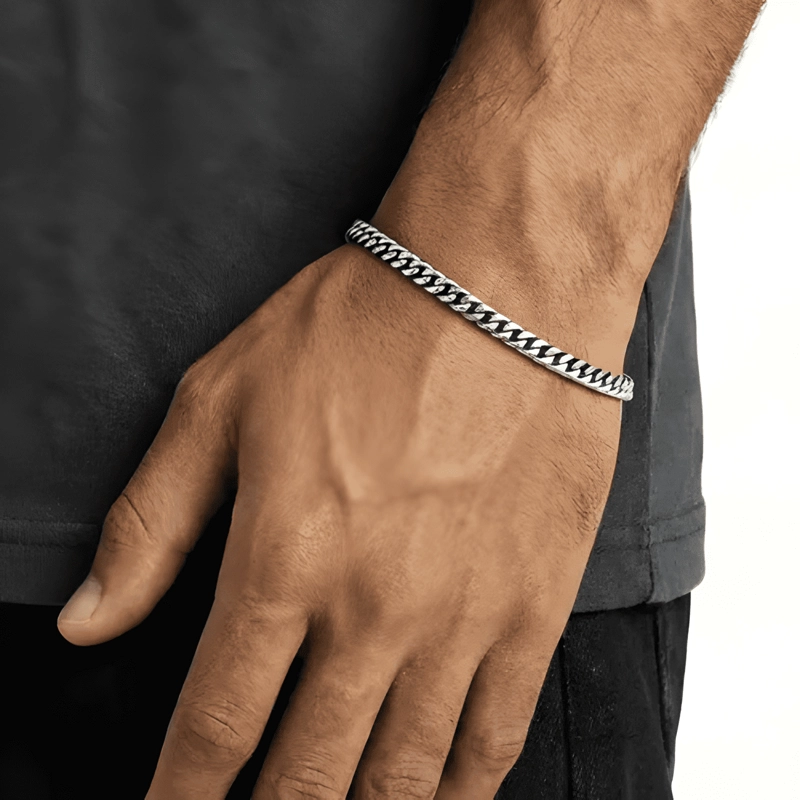 PULSERA MIAMI CUBAN 5MM UNISEX SAINT VENIK 19 CM PLATEADA - 2