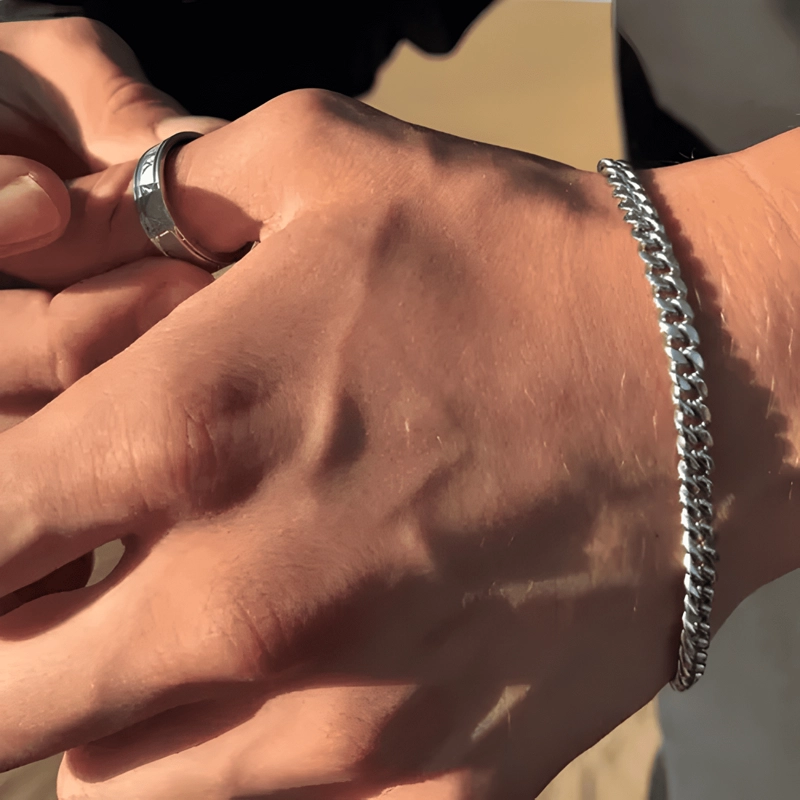 PULSERA MIAMI CUBAN 5MM UNISEX SAINT VENIK 19 CM PLATEADA - 3