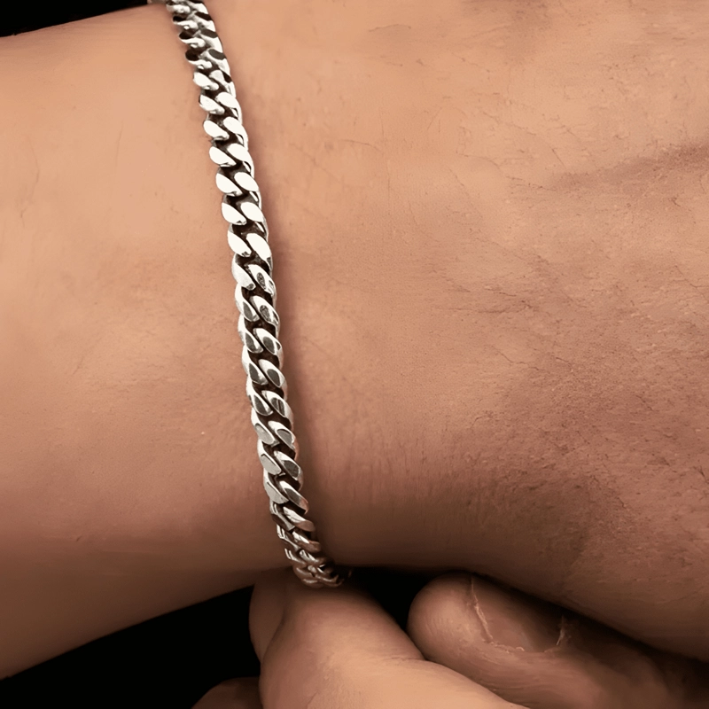 PULSERA MIAMI CUBAN 5MM UNISEX SAINT VENIK 19 CM PLATEADA - 4