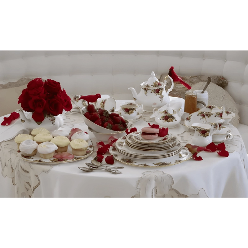JUEGO DE VAJILLA 5 PIEZAS OLD COUNTRY ROSES CON ROSAS ROY... - 4