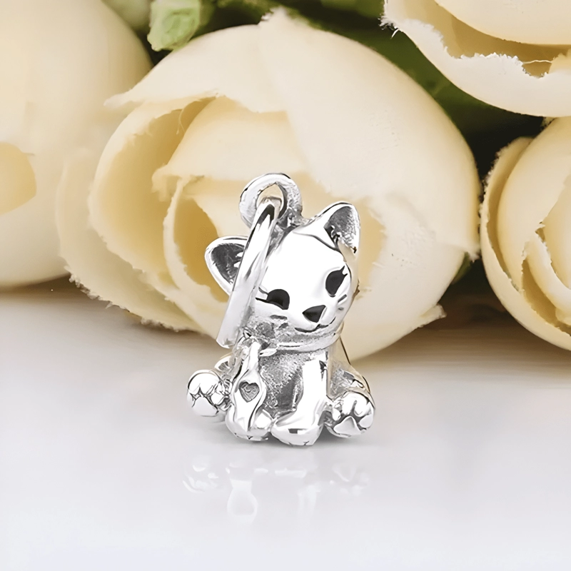 CHARM DIJE DULCE GATO COLGANTE PLATA 925 - 1