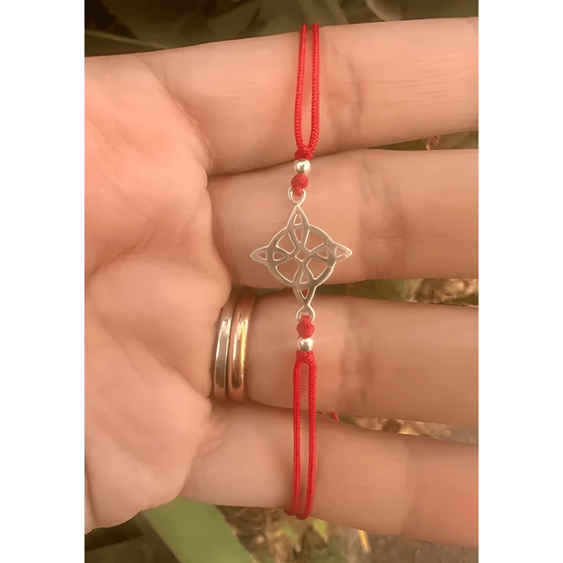 HILO NUDO DE BRUJAS PLATA 925 PROTECCION AMULETO REGALO ROJO - 2