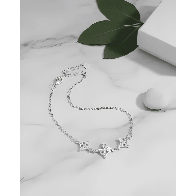 PULSERA TRIPLE NUDO DE BRUJAS PLATA FINA AMULETO PROTECCION - 3