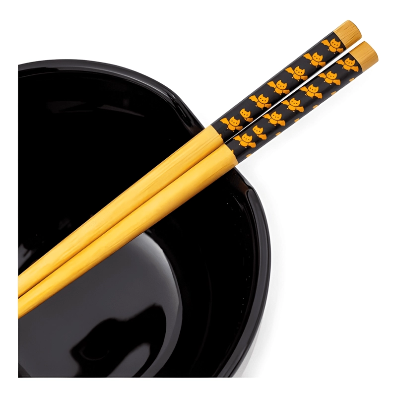 SET DE VAJILLA RAMEN CERAMICA CON PALILLOS DE MADERA SILV... - 3