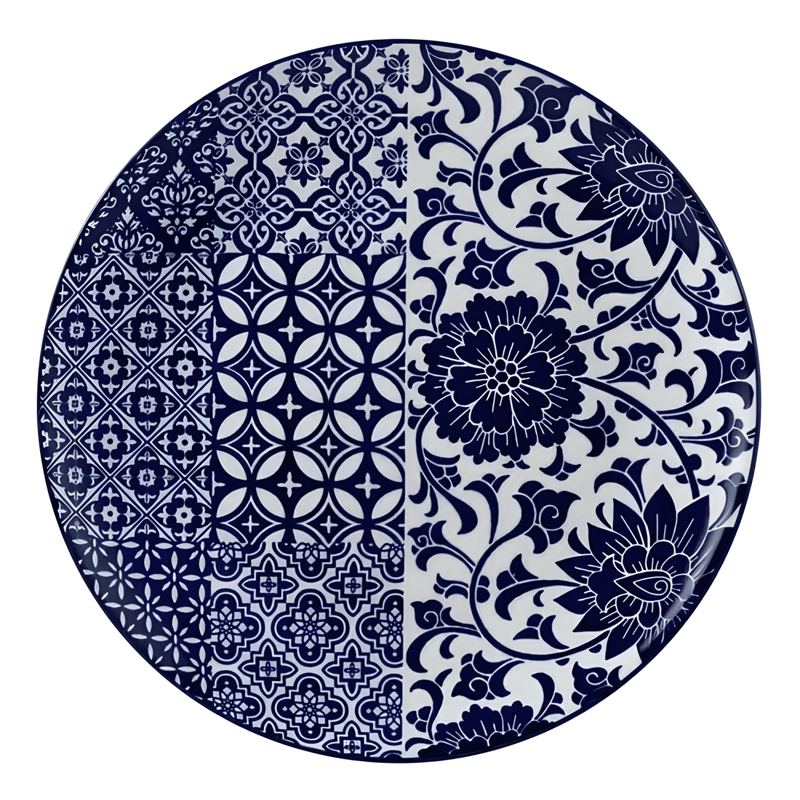 JUEGO LOZA PORCELANA 24 PIEZAS VAJILLA COMPLETA AZUL - 2
