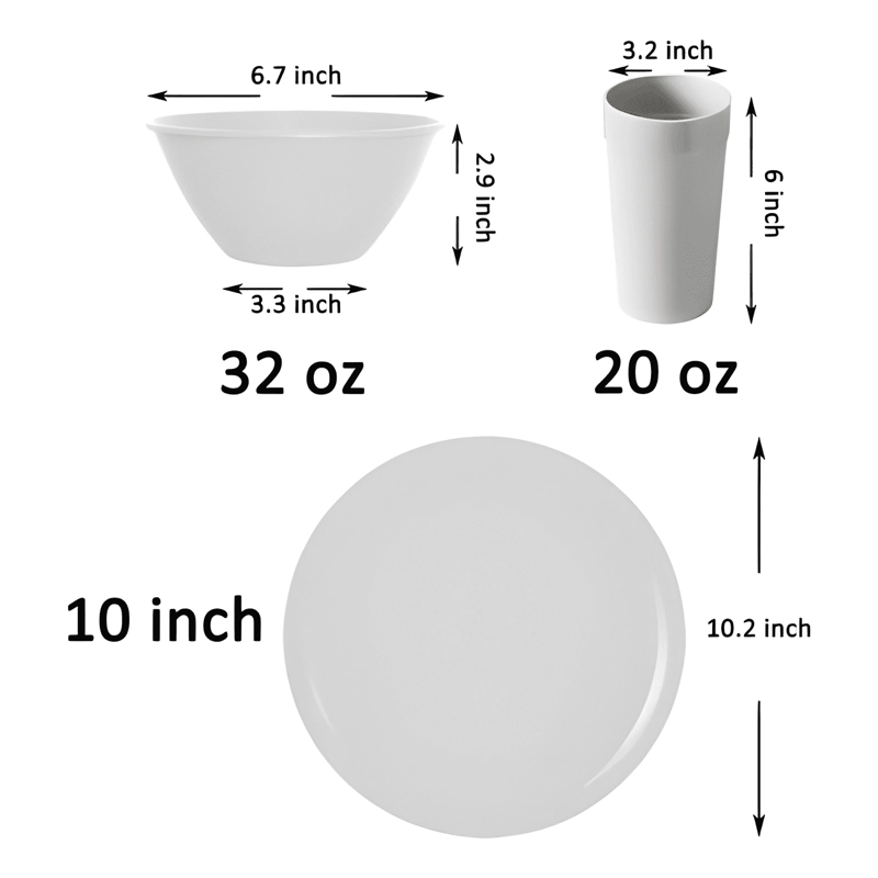 JUEGO DE VAJILLA PLASTICA PARA 6 PERSONAS CON COLORES URB... - 1