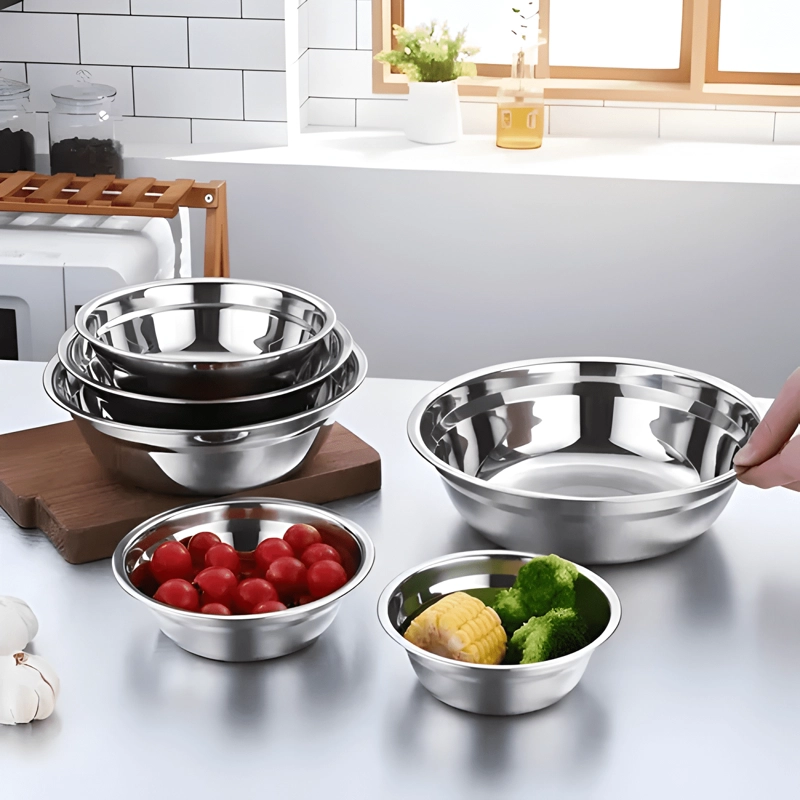 SET 6 BOWLS ACERO INOXIDABLE TAZON ENSALADERA - 1