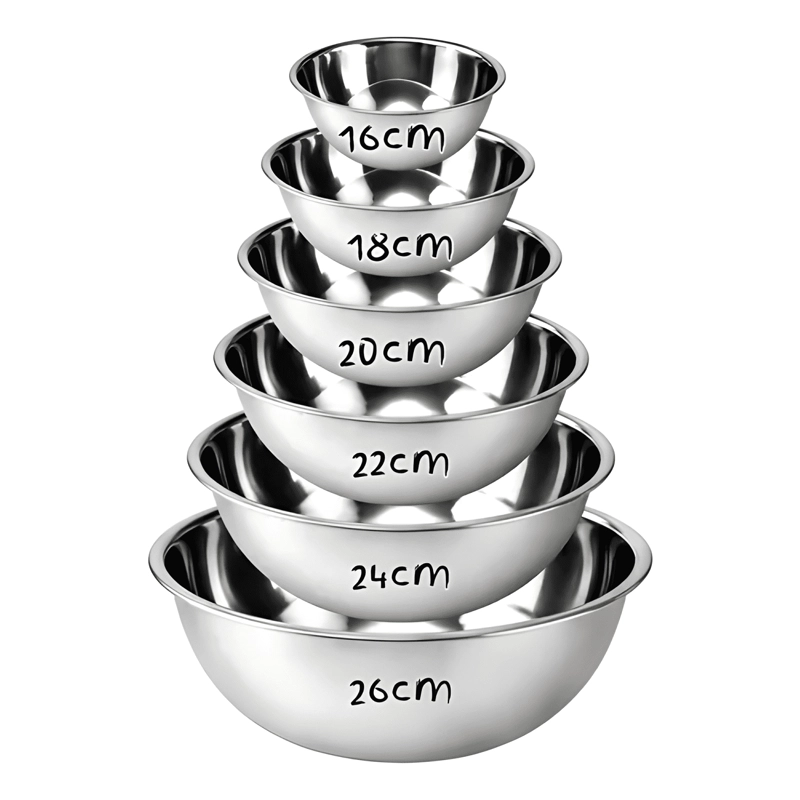 SET 6 BOWLS ACERO INOXIDABLE TAZON ENSALADERA - 2