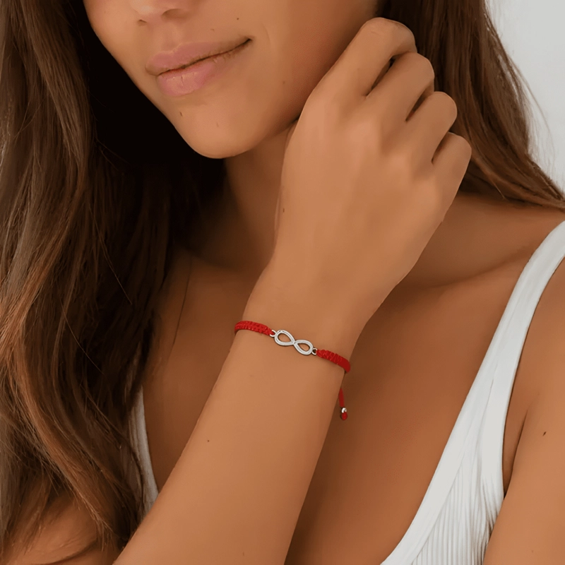 PULSERA HILO INFINITO PLATA 925 PROTECCION AMOR MUJER - 3