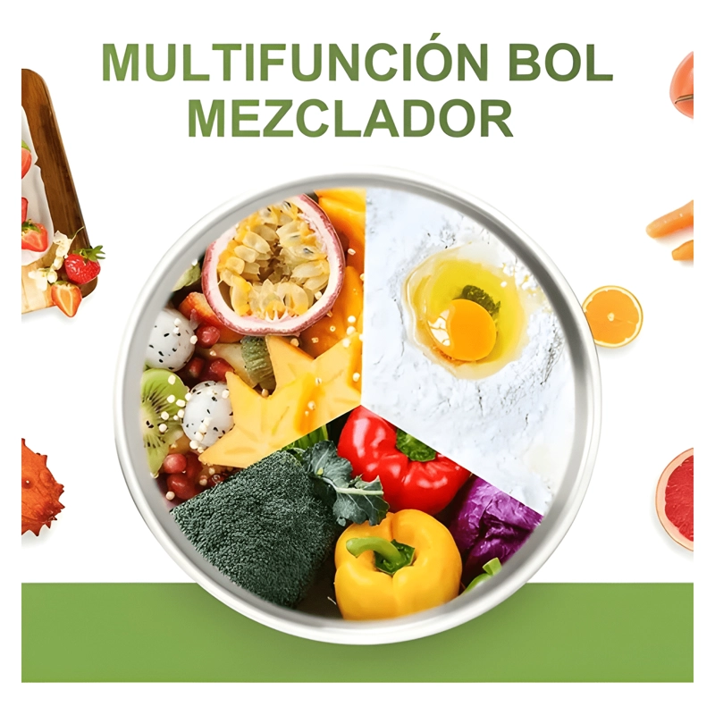 5PC BOWL POCILLO ACERO INOXIDABLE REPOSTERIA COCINA PLATEAD - 3