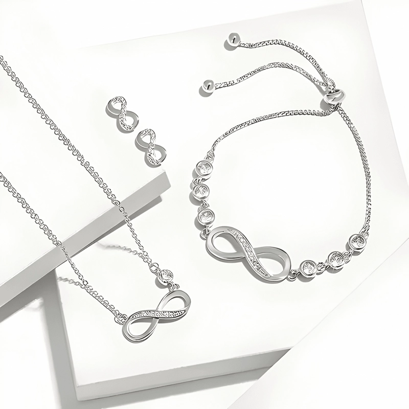 PULSERA INFINITO AJUSTABLE DE PLATA LEY S925 + BOLSA + #6 - 1