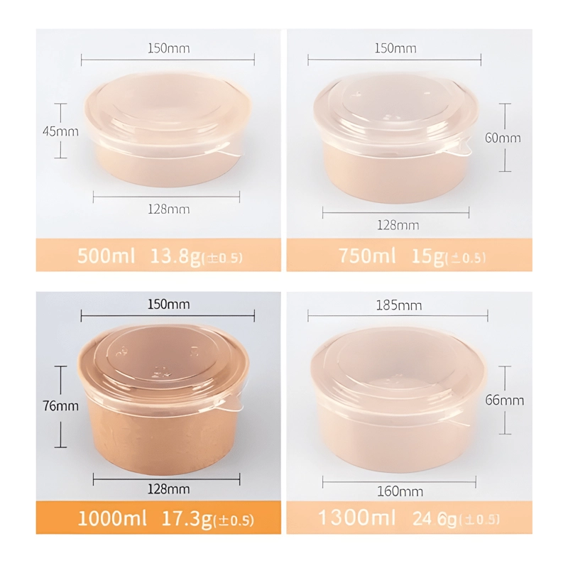 BOWL KRAFT 1000 ML CON TAPA (X300) ENVASE DELIVERY ECOLOGICO - 2