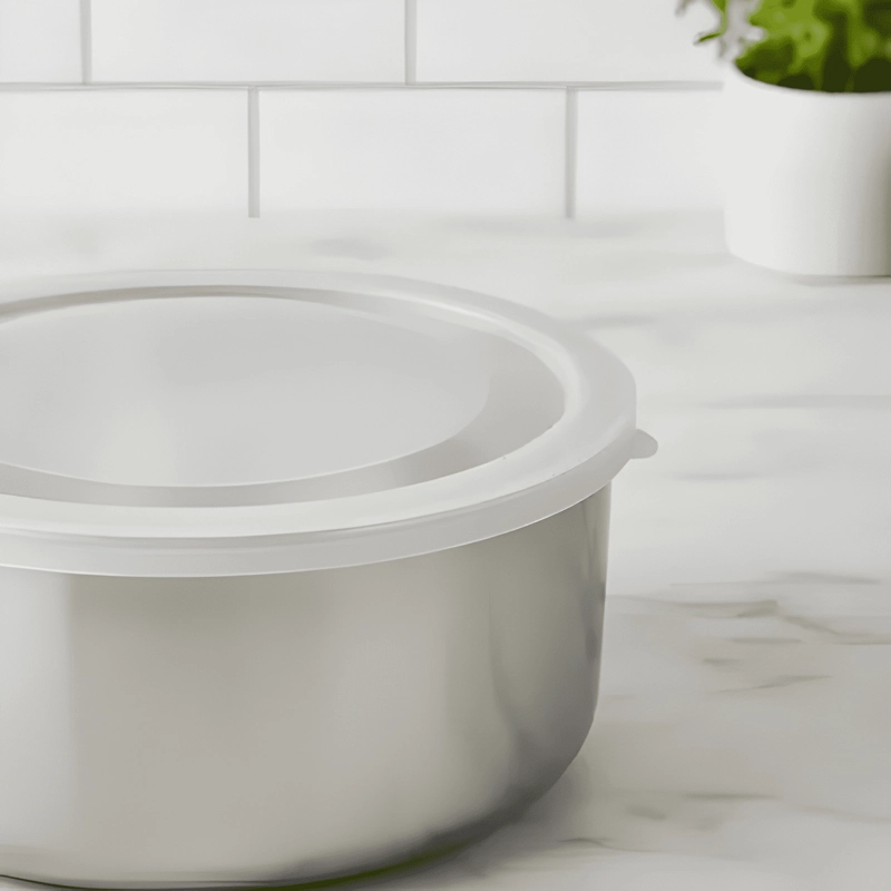 PACK 5 BOWLS COCINA ACERO INOXIDABLE CON TAPA APILABLES - 4