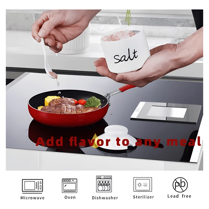 SET DE 3 RECIPIENTES CERAMICOS PARA CONDIMENTOS CON TAPA... - 4