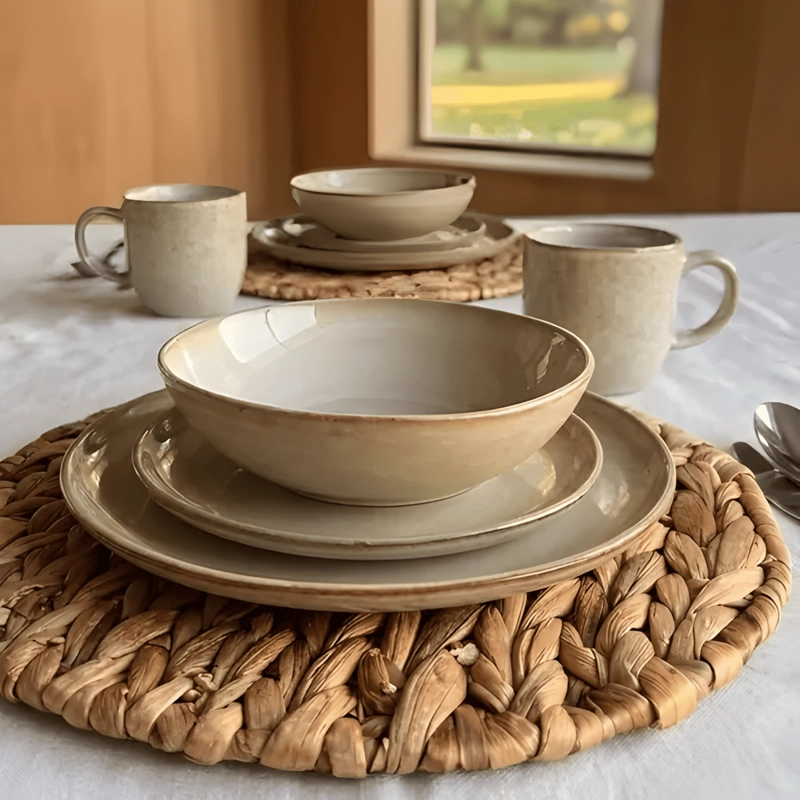 SET VAJILLA 24 PIEZAS CERAMICA LINEA RUSTICA CON MUG #21 - 1