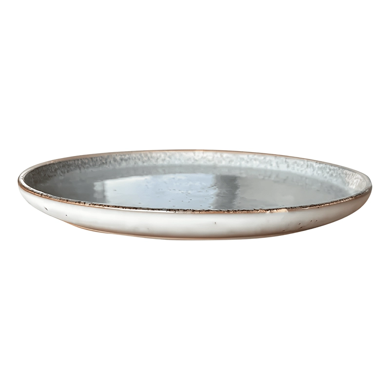 SET 6 PLATOS REDONDO CERAMICA 22 CM LINEA OSLO TIPO GRES - 1