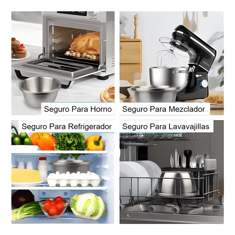 BOWL ACERO INOXIDABLE COCINA REPOSTERIA ENSALADA PACK X 3 - 2