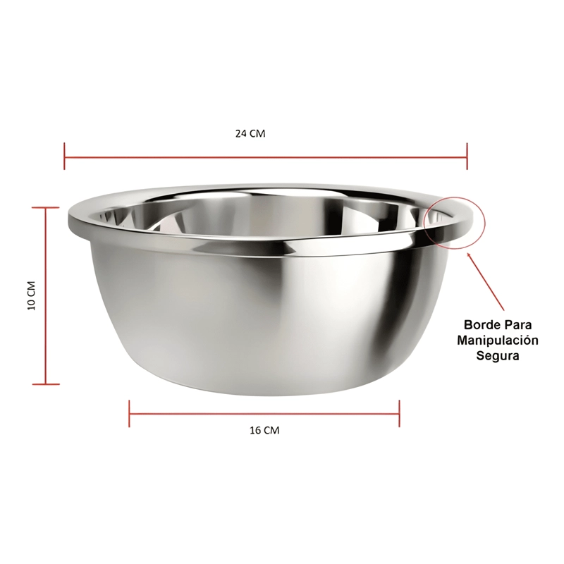 BOWL ACERO INOXIDABLE COCINA REPOSTERIA ENSALADA PACK X 3 - 4