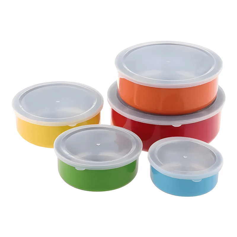 SET 5 BOWLS DE COCINA ACERO INOXIDABLE CON TAPA - 2