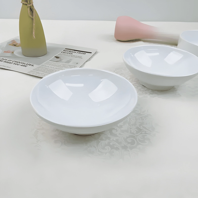 BOWL MELAMINA REDONDO VAJILLA RESISTENTE HOGAR BLANCO - 1
