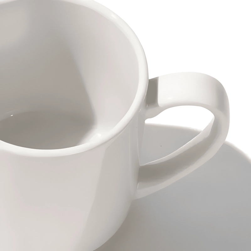 SET DE 4 TAZAS DE PORCELANA 350 ML PARA MADE... BLANCA CAFE - 1