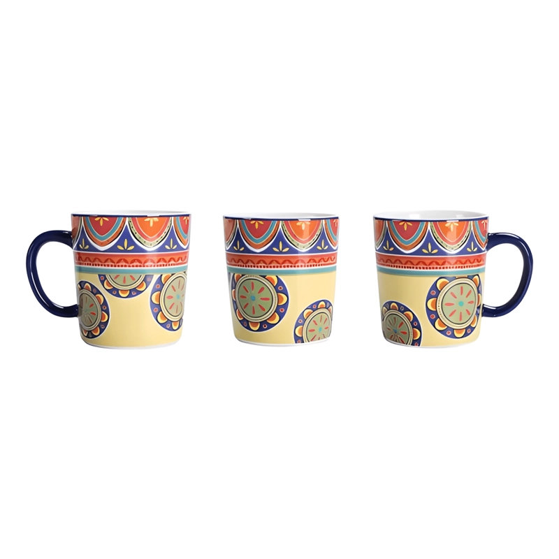 SET DE 4 TAZAS CERAMICAS GRANDES PARA Y TE  530 ML BI... CAFE - 2
