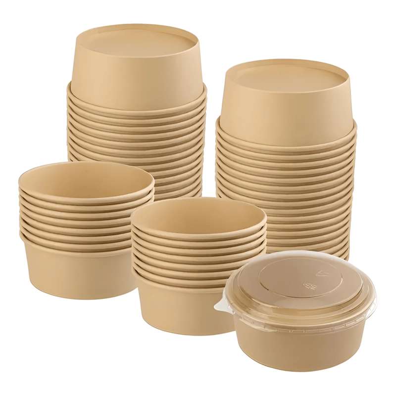 ENVASE BOWL POLIPAPEL KRAFT 750 CC CON TAPA 50 UNID - 2