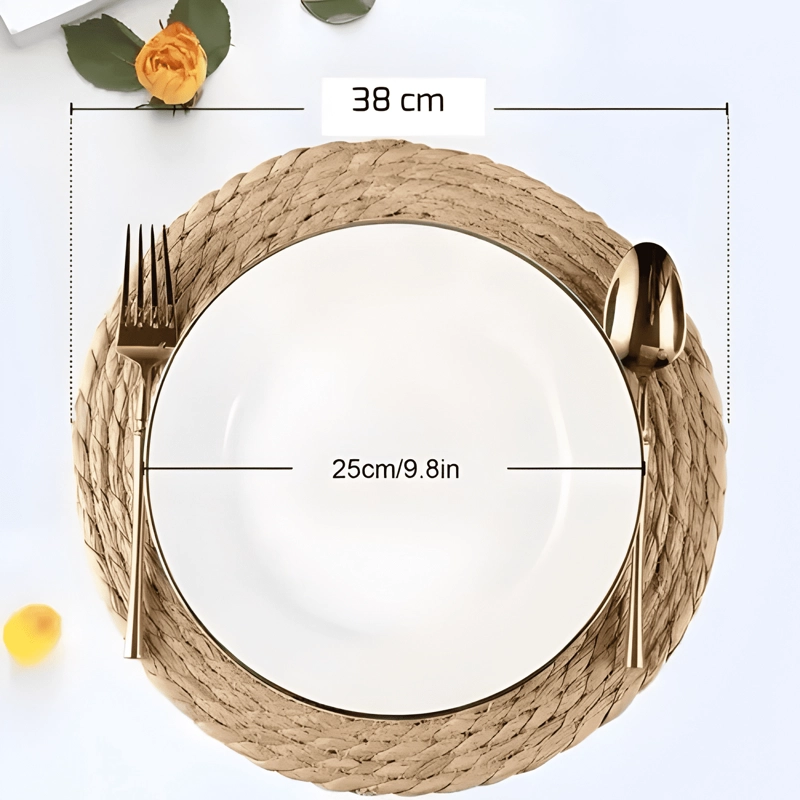 SET 6 INDIVIDUALES MANTEL FIBRA NATURAL YUTE 38 CM PACK 6 - 1