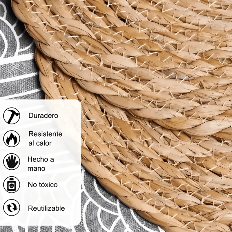 SET 6 INDIVIDUALES MANTEL FIBRA NATURAL YUTE 38 CM PACK 6 - 4