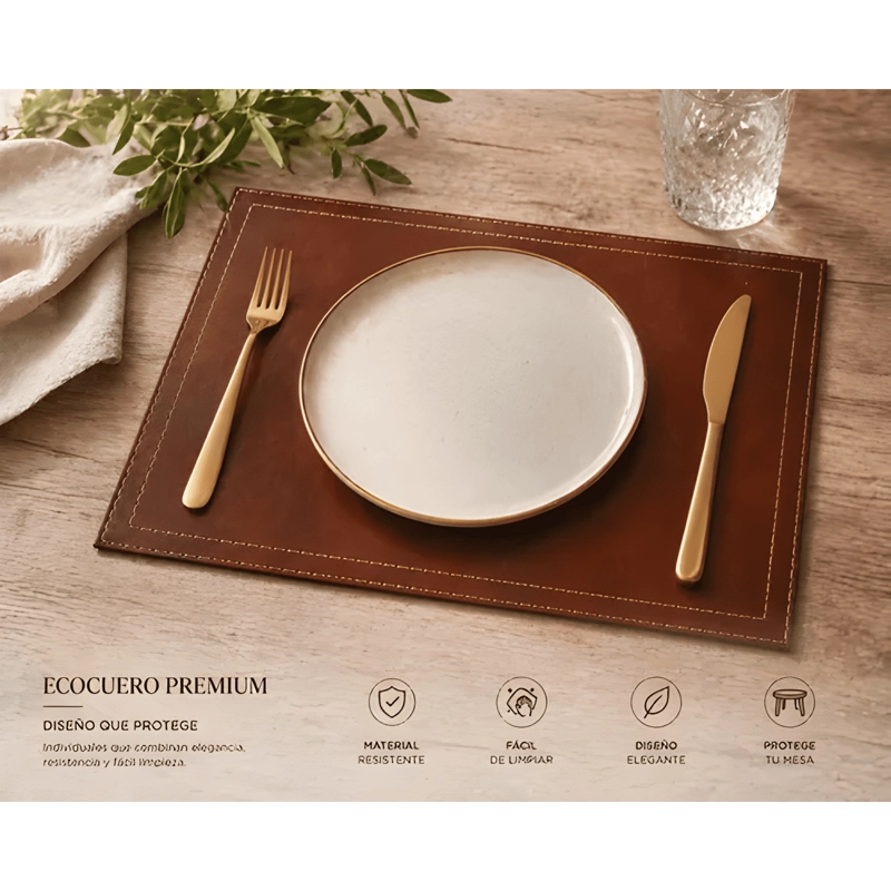 INDIVIDUALES DE MESA ECOCUERO RIGIDO 40X30 CM PACK SET 6 #2 - 4
