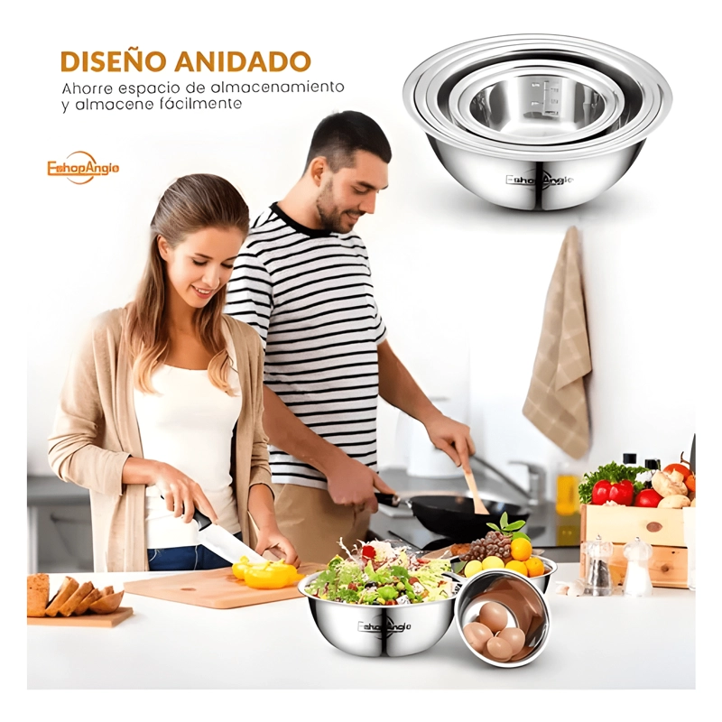 PACK 5 BOWL POCILLO ACERO INOXIDABLE REPOSTERIA COCINA #2 - 2