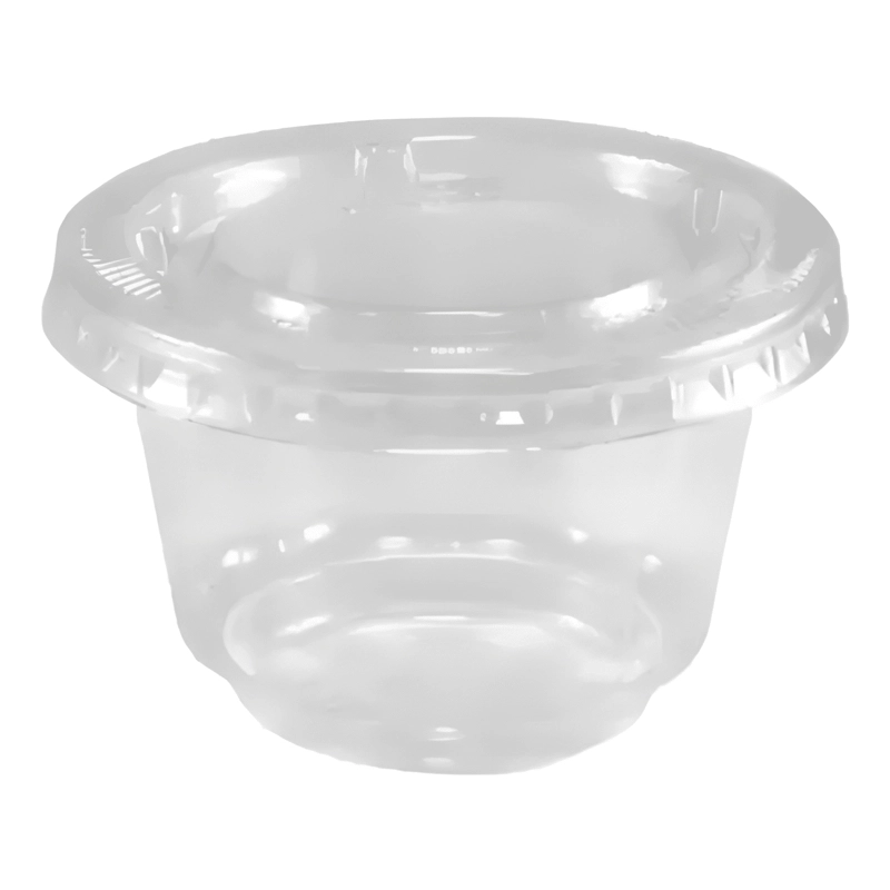 300 POCILLOS PLASTICOS CON TAPA PARA SALSAS 2OZ - 1
