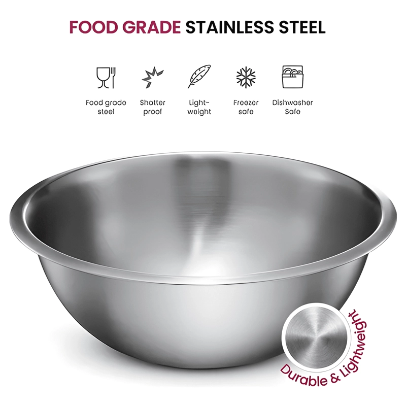 BOWL 22CM POCILLO ACERO INOXIDABLE REPOSTERIA COCINA 2500ML - 1