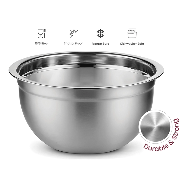 BOWL 30CM ACERO INOXIDABLE REPOSTERIA POCILLO FUENTE 6000ML - 4