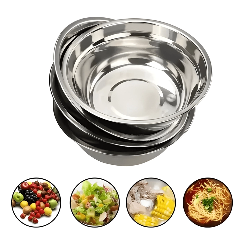 PACK 3 POCILLO BOWL ACERO REPOSTERIA COCINA ENSALADAS 600ML - 2