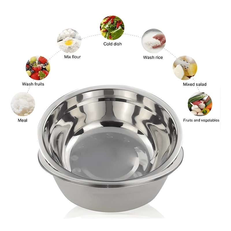 BOWL PROFUNDO GRANDE EN ACERO INOXIDABLE 55CM REPOSTERIA - 3