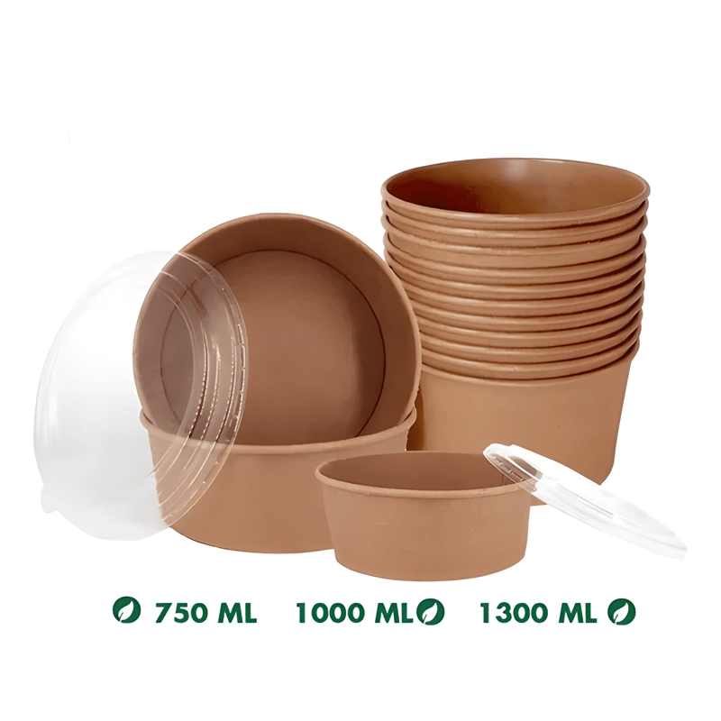 ENVASE BOWL POLIPAPEL KRAFT 1000CC C/TAPA 50 UNIDADES #9 - 1