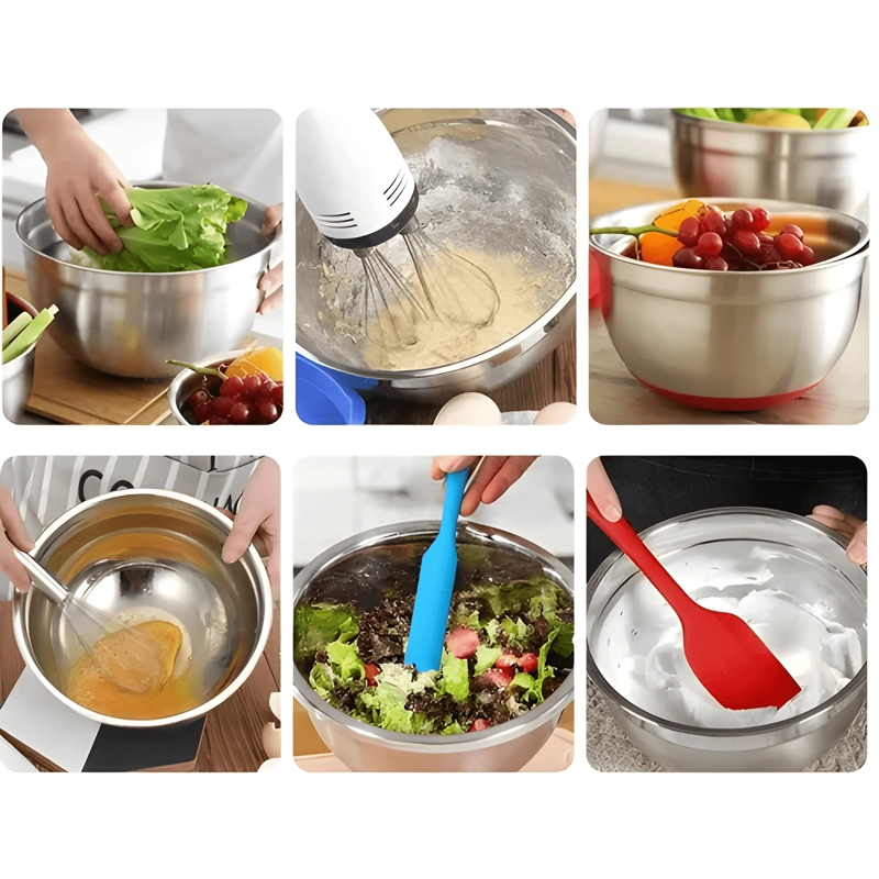 PACK X3 BOWL ACERO INOXIDABLE MENAJE ENSALADERAS BOWL #2 - 3