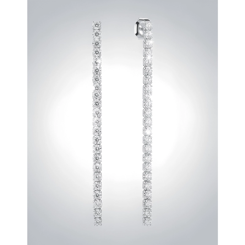 AROS PLATA 925 CADENA CIRCONES TENIS BRILLO FIESTA ELEGANTE - 1