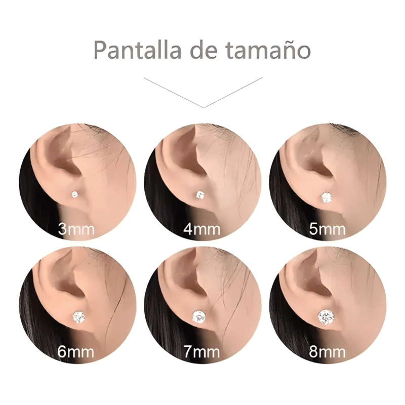 AROS CIRCON BRILLANTE HOMBRE MUJER PLATA ZARCILLOS JOYERIA - 2