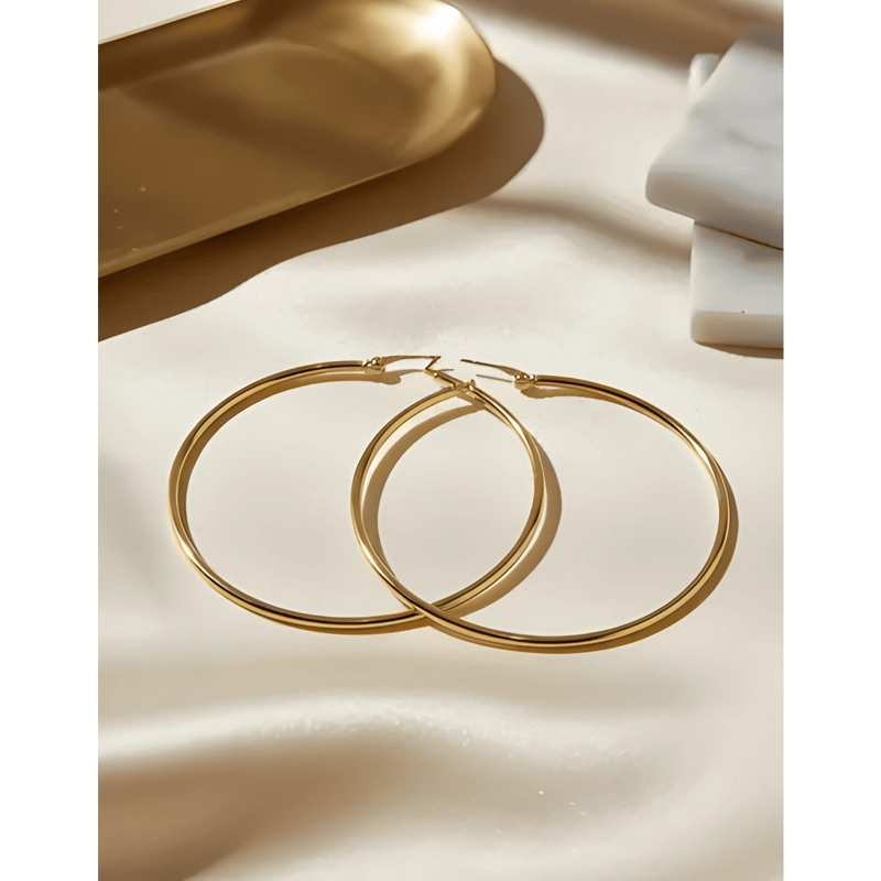 AROS ARGOLLA ACERO QUIRURGICO ARGDW 50MM 1 PAR DORADO #4 - 2