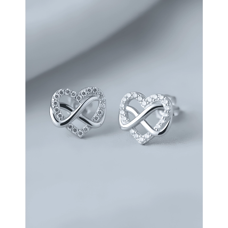 AROS AMOR INFINITO PLATA FINA REGALO SAN VALENTIN MUJER - 1