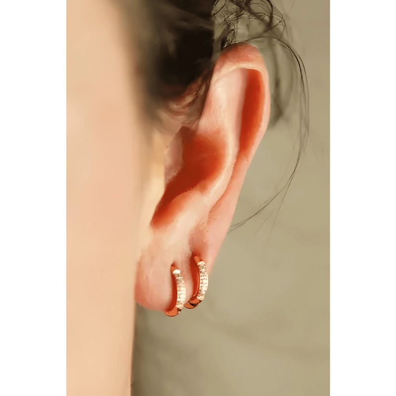ARGOLLAS ZIRCONIAS 8MM TITANIO ASTM F136 CHAPADO EN DORADO - 2