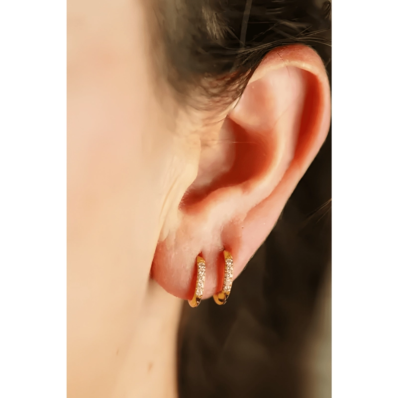 ARGOLLAS ZIRCONIAS 8MM TITANIO ASTM F136 CHAPADO EN DORADO - 4