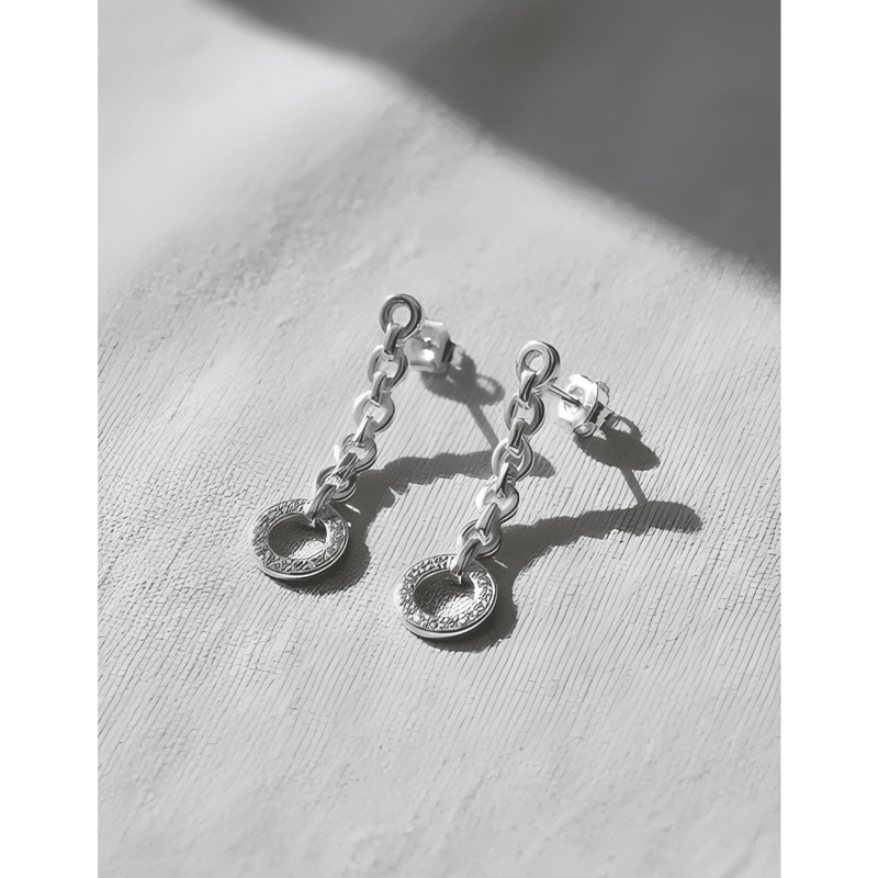 AROS DE PLATA 925 ESLABON REDONDO CON CIRCONES REGALO MUJER - 1