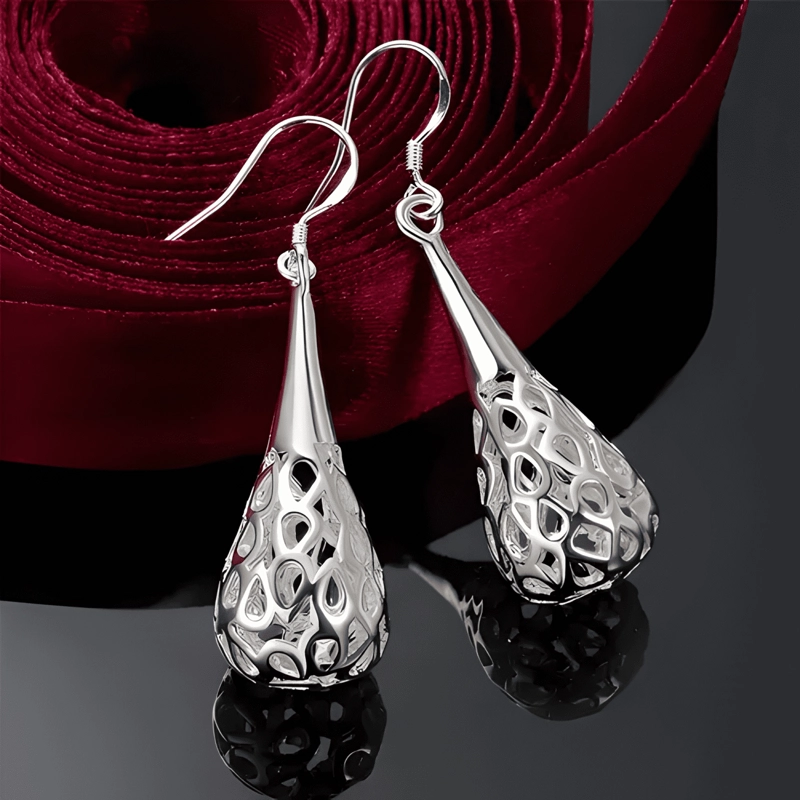 AROS PLATA 925 VINTAGE COLGANTE PENDIENTES MUJER JOYA REGALO - 1