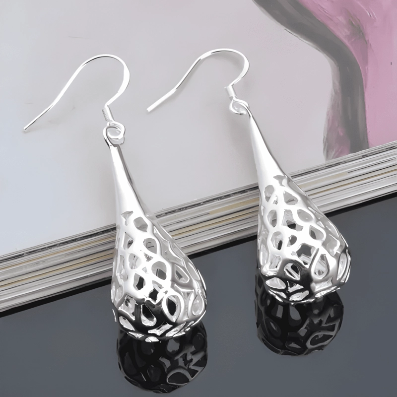 AROS PLATA 925 VINTAGE COLGANTE PENDIENTES MUJER JOYA REGALO - 2