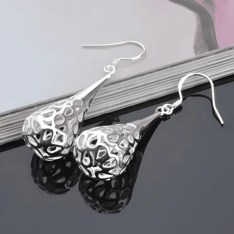 AROS PLATA 925 VINTAGE COLGANTE PENDIENTES MUJER JOYA REGALO - 3
