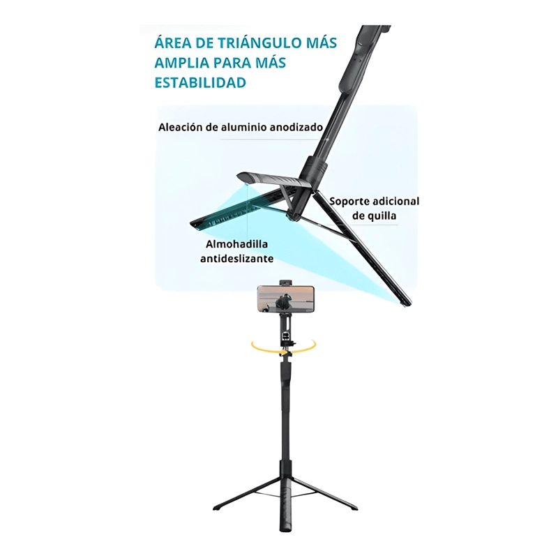 TRIPODE ESTABILIZADOR 360° PALO SELFIE DISPARADOR BLUETOOTH - 2