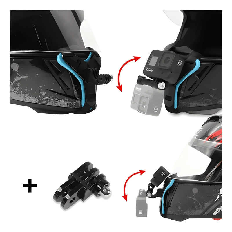 SOPORTE PARA CASCO DE MOTO CON MONTAJE EN MENTON PARA NEGRO - 4